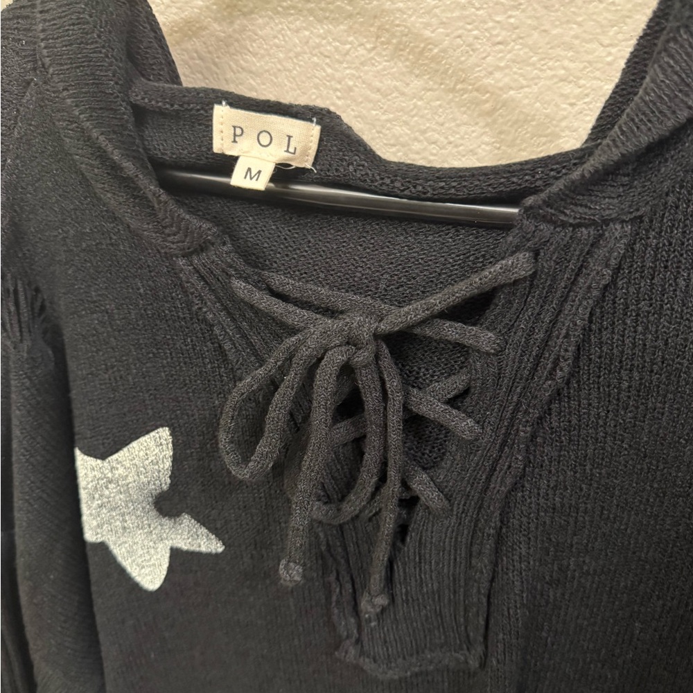 POL Charcoal Sweater with White Star - Picture 4 of 5